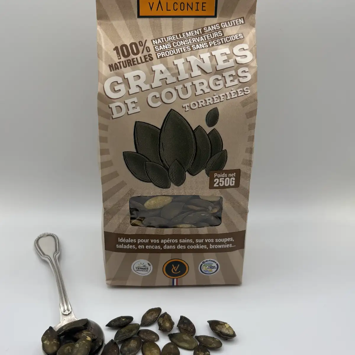 Sachet 250 Gr  de graines de courges torréfiées