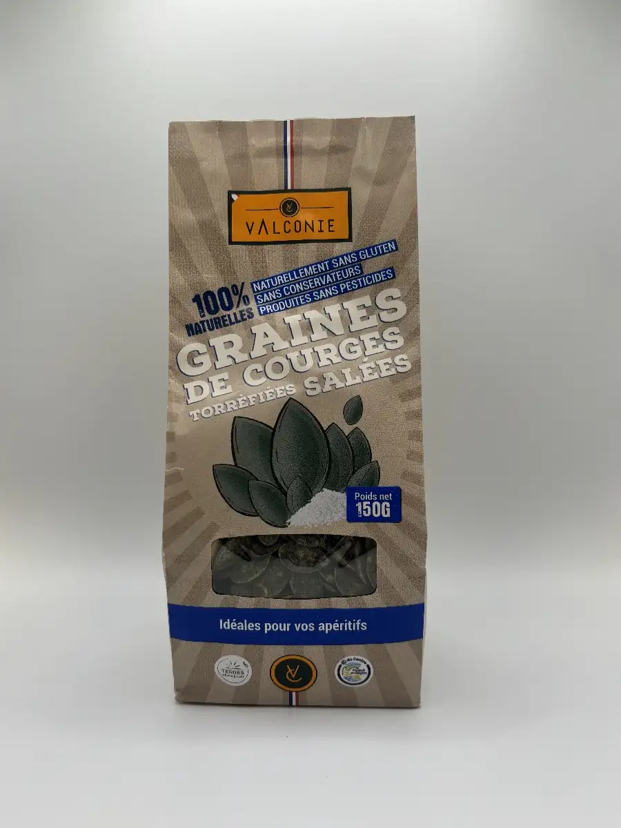 Sachet de 150g de graines de courges torréfiées salées