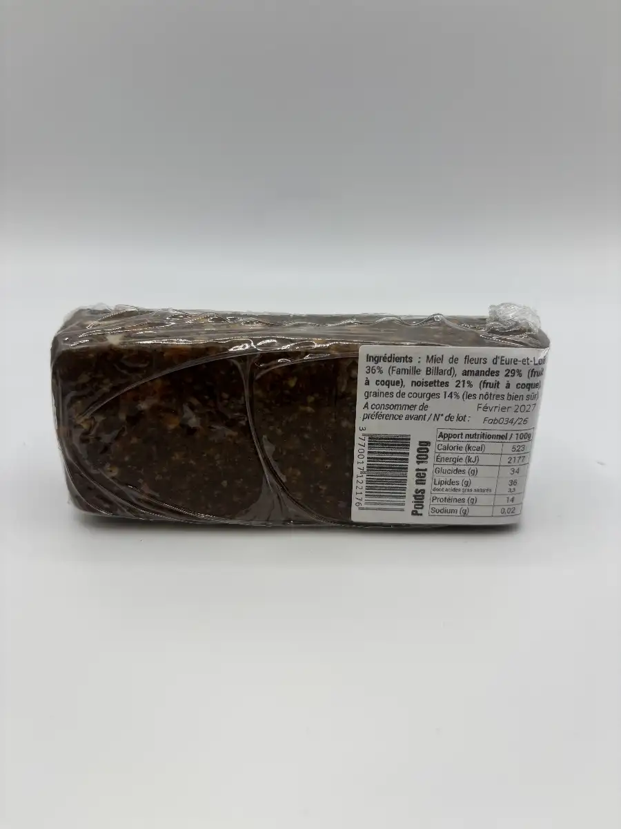 Encas miel, graines et fruits secs